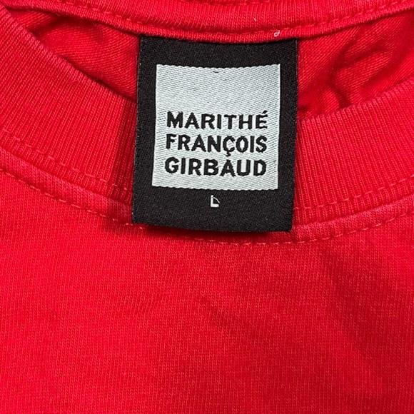 Vintage 90s Marithe Francois Girbaud Graffiti Tag Red T Shirt Mens Large - Picture 6 of 8